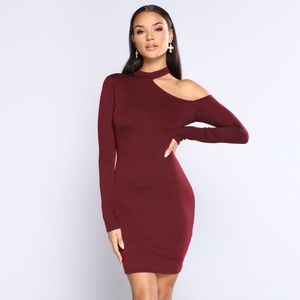 Fashion Nova - Shoulder Shade Mini Dress - Plum